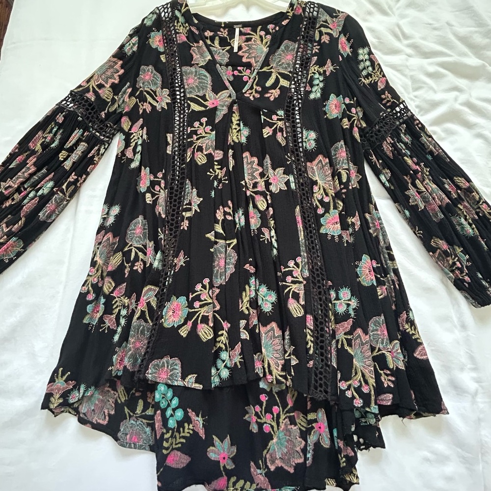 Free People Just the Two of Us Boho Tunic in Black